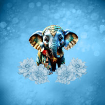 Cute little elephant with fairy