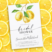 Lemon Citrus Watercolor Bridal Shower Collection