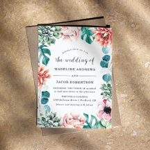 Boho Watercolor Succulents Wedding