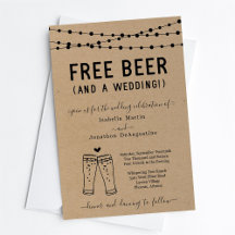 Free Beer Funny Wedding Invitation Suite
