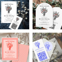 Wildflower Bouquet Whimsical Rustic Shower Invites