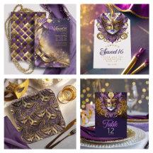 Masquerade Sweet 16 Purple & Gold