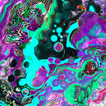 Purple, Teal, Blue and Black Fluid Art