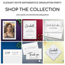 ELEGANT WHITE MATHEMATICS GRADUATION PARTY