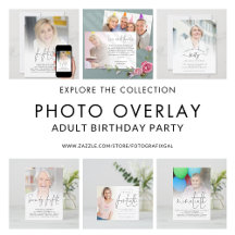 Minimalist Photo Adult Birthday  Party