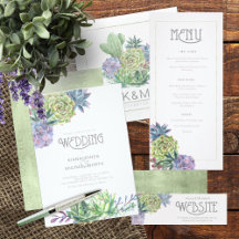 Succulents and Sparkle Green Wedding