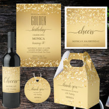 Gold with gold glitter sparkles party