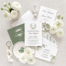 White Rose Watercolor Vineyard Wedding