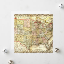 Antique United States Map Vintage Exploration 