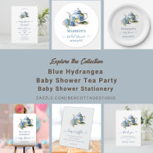 Blue Hydrangea Baby Shower Tea Party 