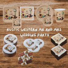 RUSTIC CHARM WESTERN MR AND MRS WEDDING PARTY