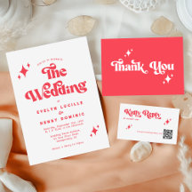 Retro Modern Red & White Wedding