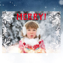 Christmas Red With White-Holly Branches