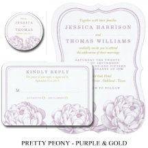 Pretty Peony - Purple & Gold