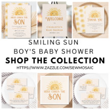 Smiling Sun Boys Baby Shower Collection.