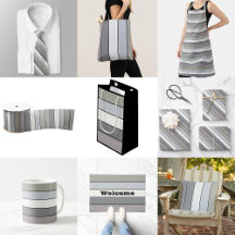 Gray Tones With Black Stripes On Watercolor Paper