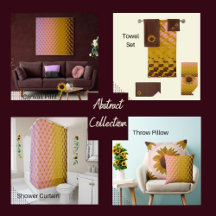 Abstract Patterned Design Accented  With Sunflower