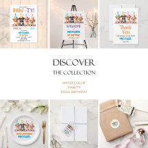 Watercolor Paw-ty - Dogs Birthday