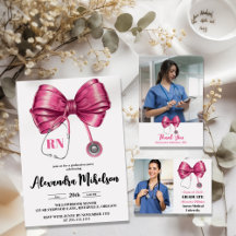 Photo Bow Stethoscope Nursing School Graduate 