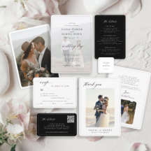 Elegant rounded corners framed wedding stationery
