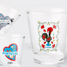 Shot glasses with Portuguese symbols and culture