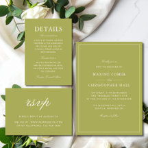 Elegant Olive Green Script Wedding Collection