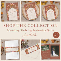 Wildflower Terracotta & Beige Wedding Invitations