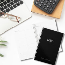 Black Minimal Modern Logo planners