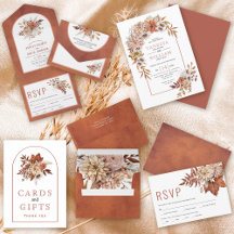 Autumn flowers terracotta wedding collection