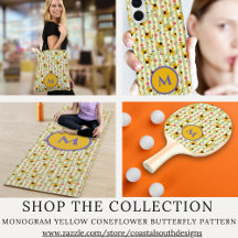 Monogram Yellow Coneflower Butterfly Pattern