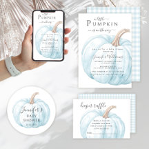 Baby Blue Little Pumpkin Baby boy shower 