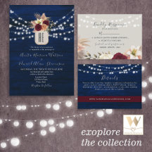 String Lights Navy & Burgundy Wedding Suite