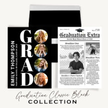 Modern Simple Black Classic Graduation 