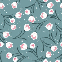 Whimsical Tulip Dream Abstract Floral Pattern