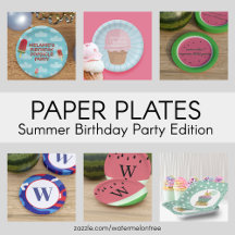 Summer Birthday Party Paper Plates