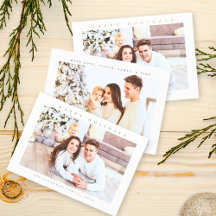 Happy Holidays Modern Minimal Christmas Photo Card