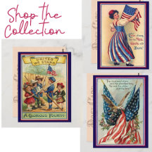 Fourth of July Postcards and Party Supplies