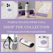 Purple Wildflower Pattern Yoga Accessories