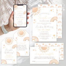 Little ray Sunshine rainbow sun boho baby shower