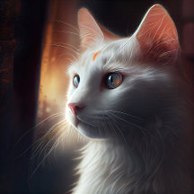 Cartes Postales Chat Blanc