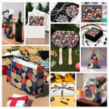 Vintage Color Theme Geometric Shape Party Supplies