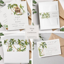 Tropical Palm Tree Destination Wedding