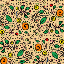 pat - FLOWER Orange Swirl Berries on Orange