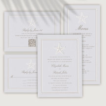 Coastal Faux-Embossed Starfish Classic Wedding