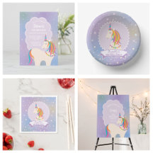 Dreamy Magical Rainbow Unicorn Girl Birthday