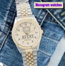 Custom name monogram watches