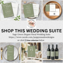 Sage Green Elegant Floral Wedding Suite