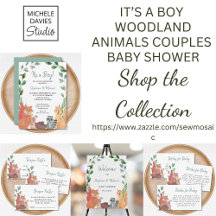 It's A Boy Woodland Animals Baby Shower Collection