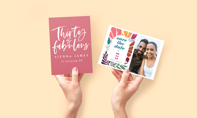 Navegue pelo nosso departamento de cartões e convites e personalize os seus!