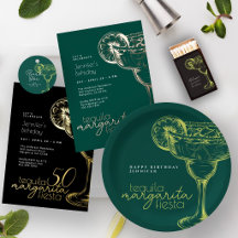 Modern Green Margarita Fiesta Birthday Party
